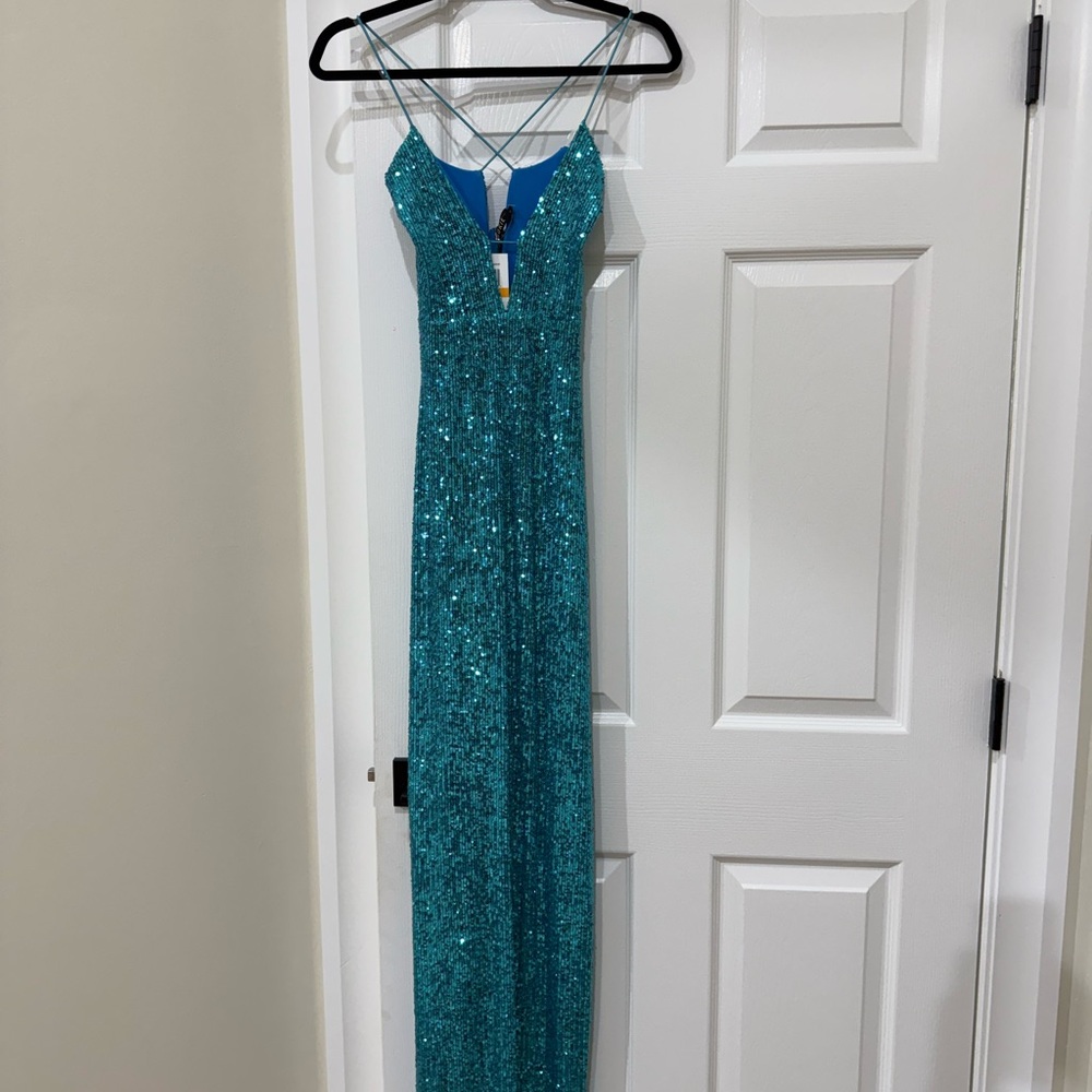 Aqua Turquoise Sequin Dress Size S by NOOKIE